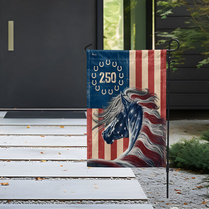 Flagwix Patriotic Horse Garden Flag - 250th Anniversary Horse Prints Betsy Ross Flag Decor