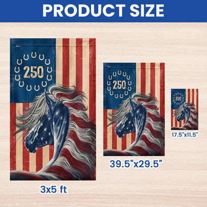 Flagwix Patriotic Horse Garden Flag - 250th Anniversary Horse Prints Betsy Ross Flag Decor