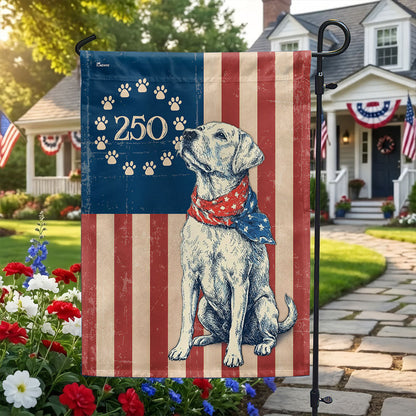 Flagwix Patriotic Labrador Retriever Garden Flag - 250th Anniversary Paw Prints Betsy Ross Flag Decor