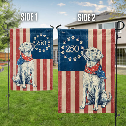Flagwix Patriotic Labrador Retriever Garden Flag - 250th Anniversary Paw Prints Betsy Ross Flag Decor