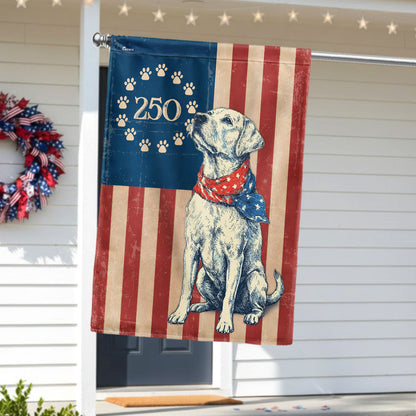 Flagwix Patriotic Labrador Retriever Garden Flag - 250th Anniversary Paw Prints Betsy Ross Flag Decor