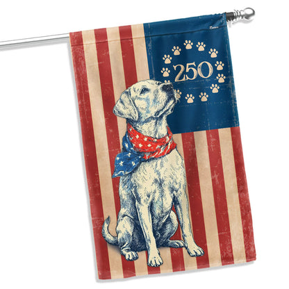 Flagwix Patriotic Labrador Retriever Garden Flag - 250th Anniversary Paw Prints Betsy Ross Flag Decor