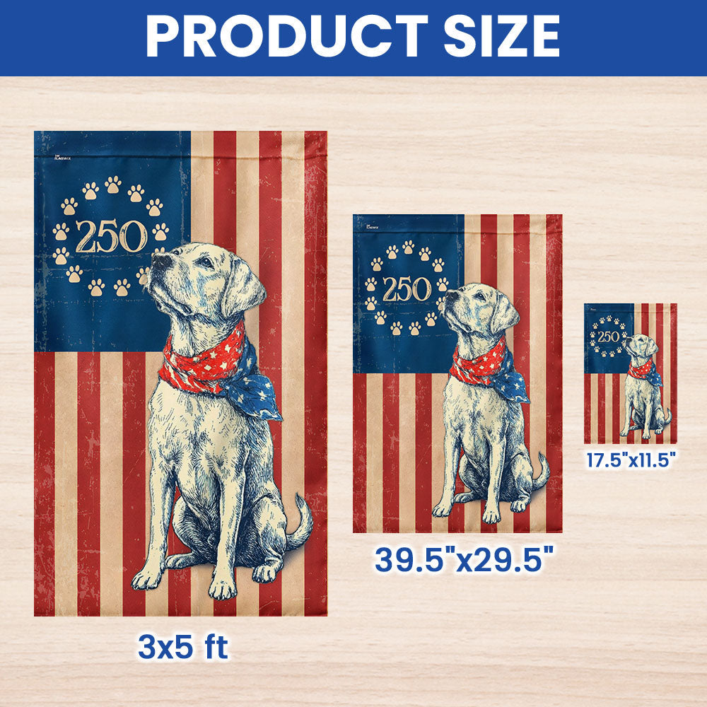 Flagwix Patriotic Labrador Retriever Garden Flag - 250th Anniversary Paw Prints Betsy Ross Flag Decor