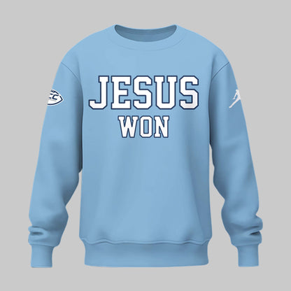 Limited Edition North Carolina Tar Heels JESUS WON Sweatshirt - North Carolina Tar Heels Shirt NC 28