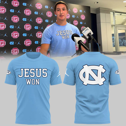 Limited Edition North Carolina Tar Heels JESUS WON T-Shirt - North Carolina Tar Heels Shirt NC 22