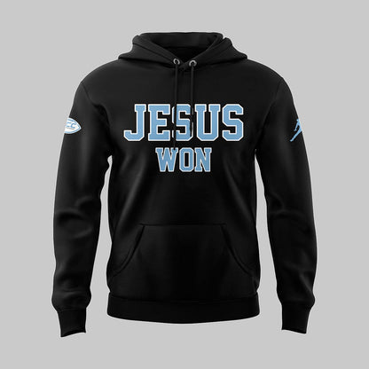 Limited Edition North Carolina Tar Heels JESUS WON Black Hoodie - North Carolina Tar Heels Shirt NC 26