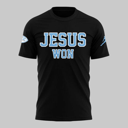 Limited Edition North Carolina Tar Heels JESUS WON Black T-Shirt - North Carolina Tar Heels Shirt NC 27