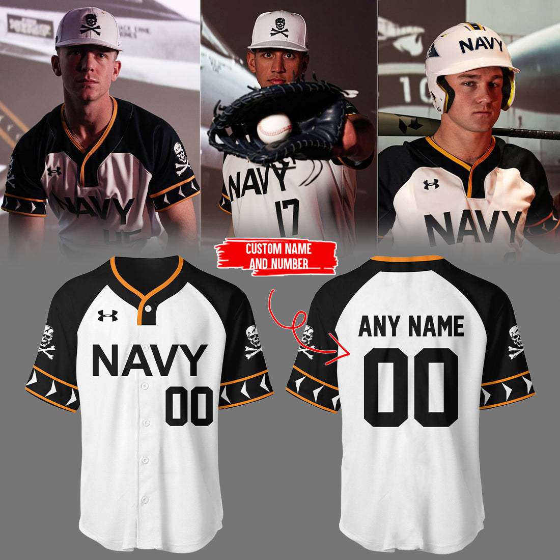 Special 2025 Jolly Rogers Navy Midshipmen Baseball Jersey