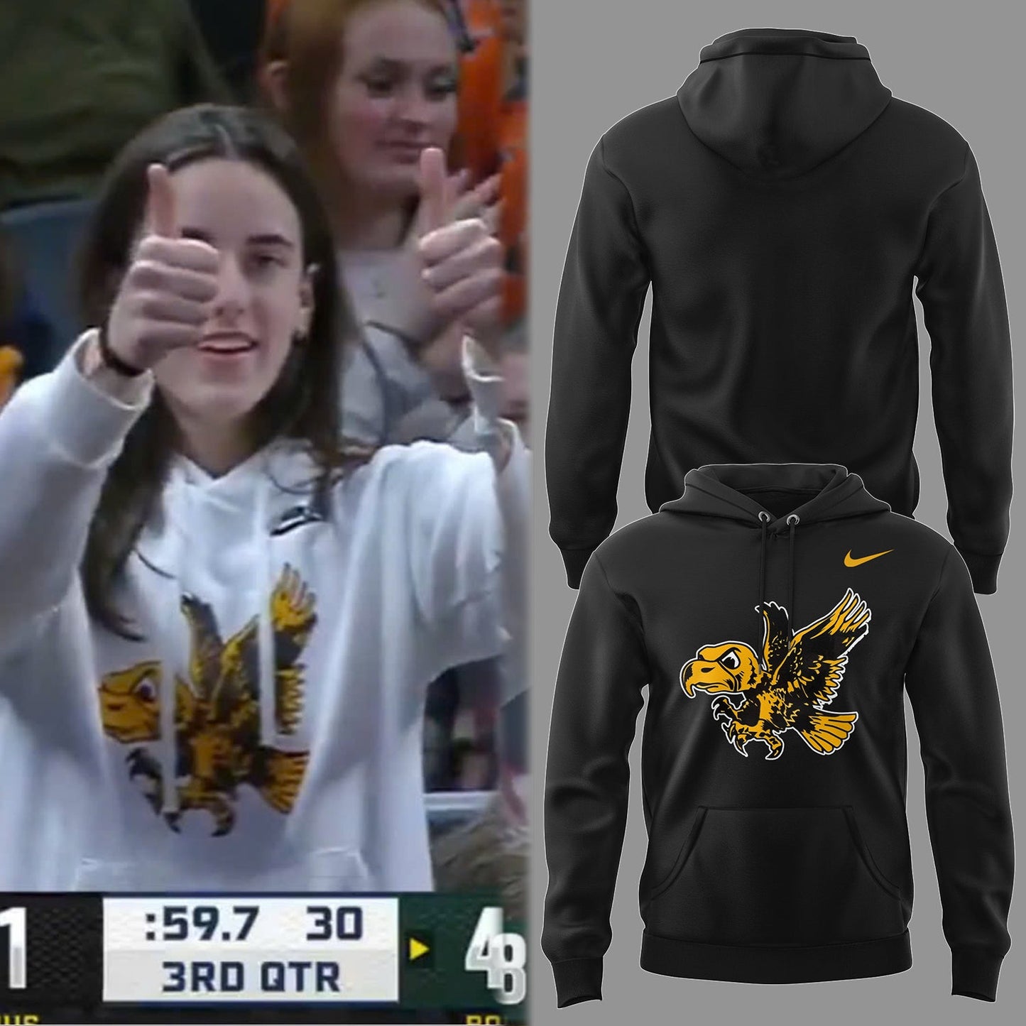 Iowa Hawkeyes 2025 Limited Caitlin Clack Black Hoodie
