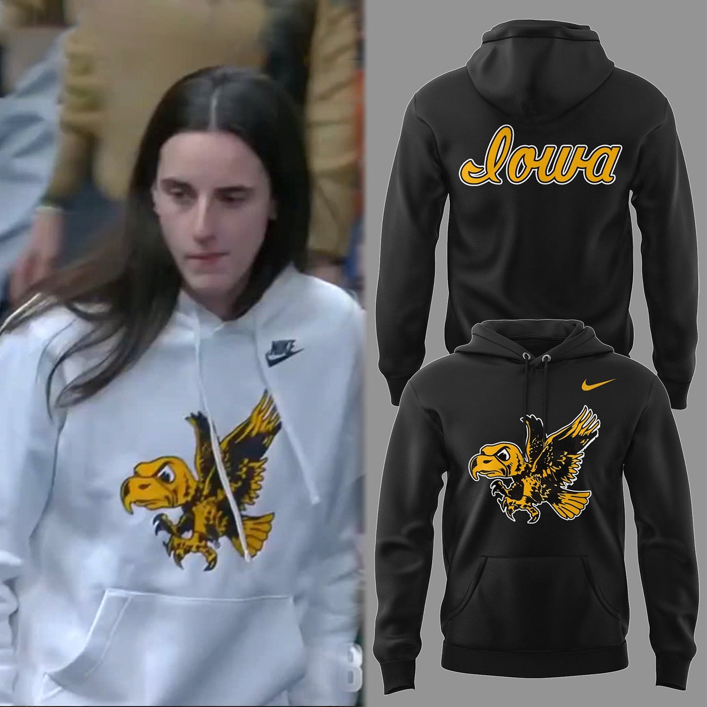 Iowa Hawkeyes 2025 Limited Caitlin Clack Black Hoodie