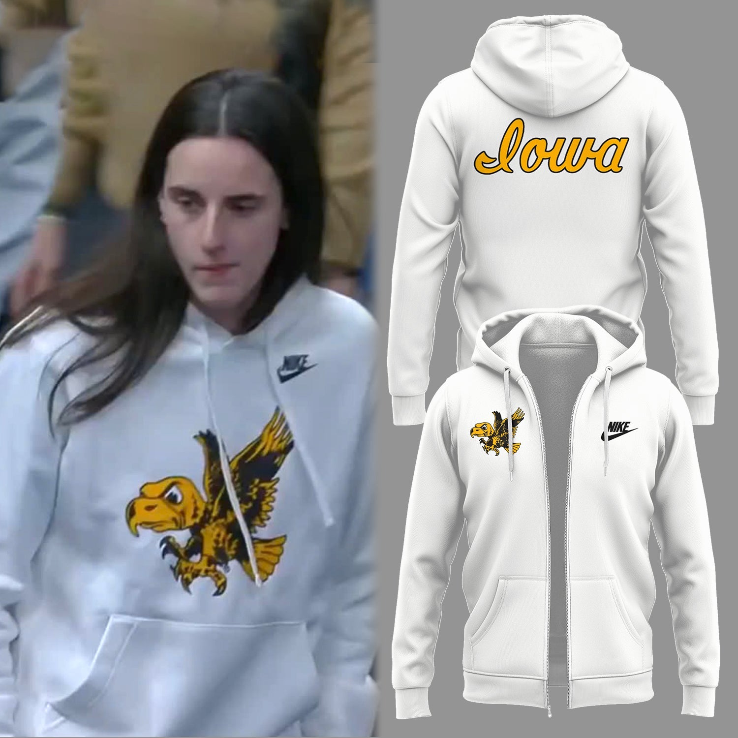 Iowa Hawkeyes 2025 Limited Caitlin Clack Zip Hoodie