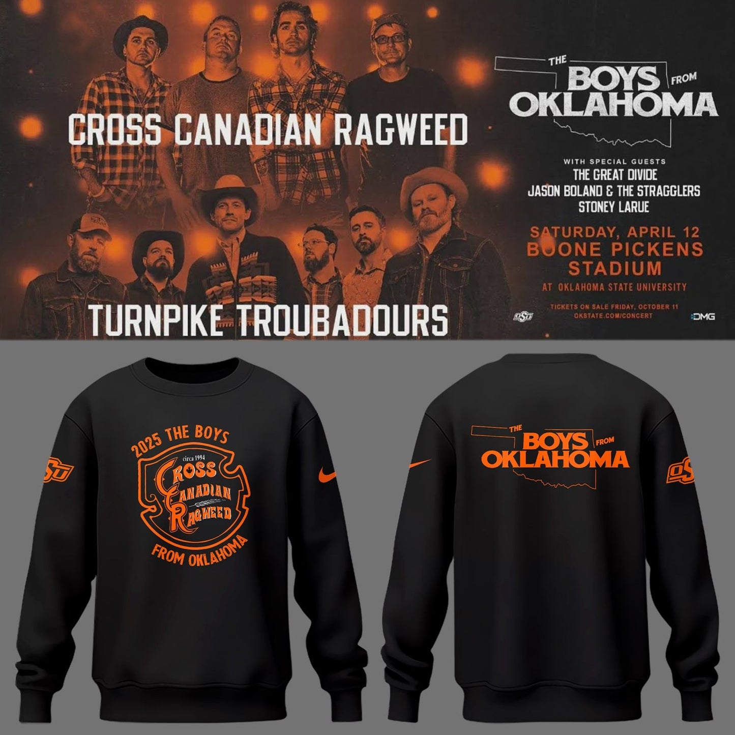 Cowboys Limited The Boys From Oklahoma Black Sweatshirt