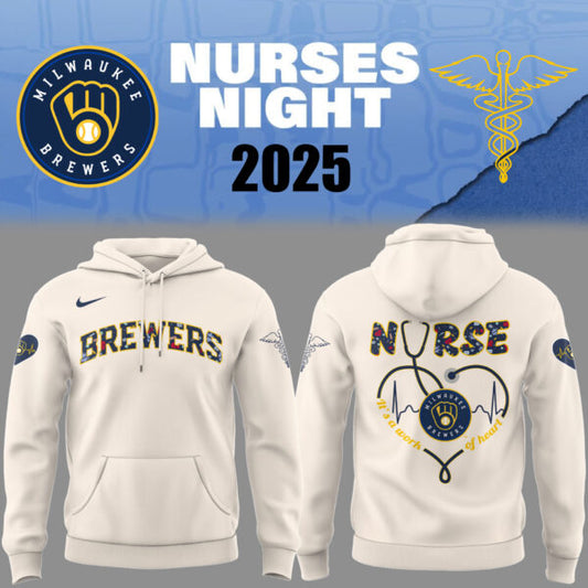 Milwaukee Brewers Baseball Hoodie For Nurses Night 2025 Season