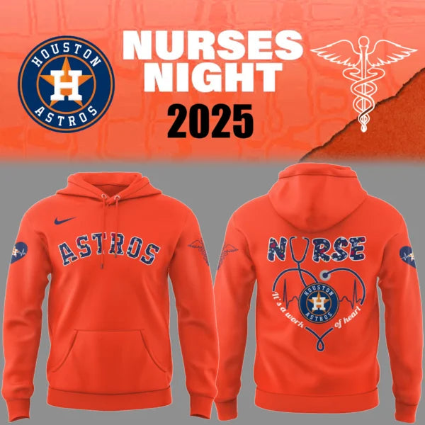 Houston Astros Baseball Orange Hoodie For Nurses Night 2025 Season