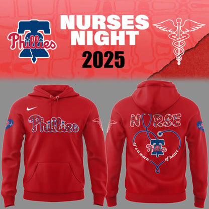 Philadelphia Phillies Baseball Red Hoodie For Nurses Night 2025 Season