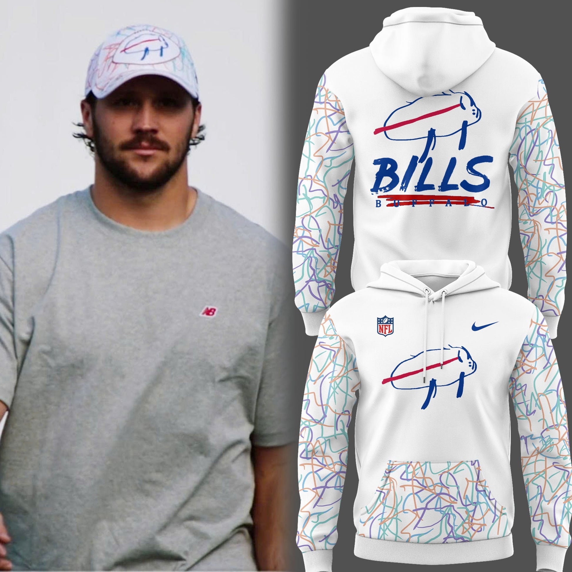 Buffalo Bills Football Charging Potato Logo Hoodie