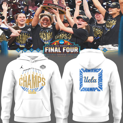 UCLA Basketball 2026 WBB National Champions 👑🏀 Hoodie White
