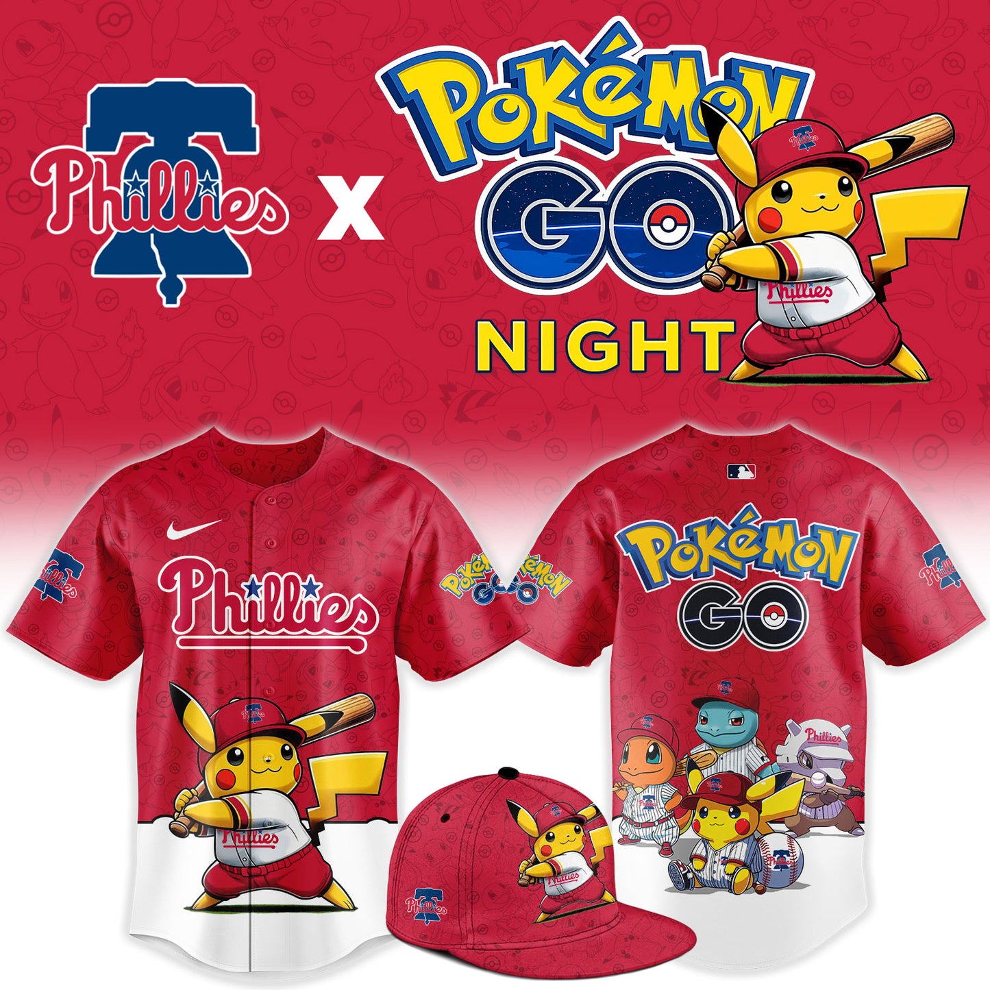 Philadelphia Phillies Pokemon GO Night Limited Baseball Jersey