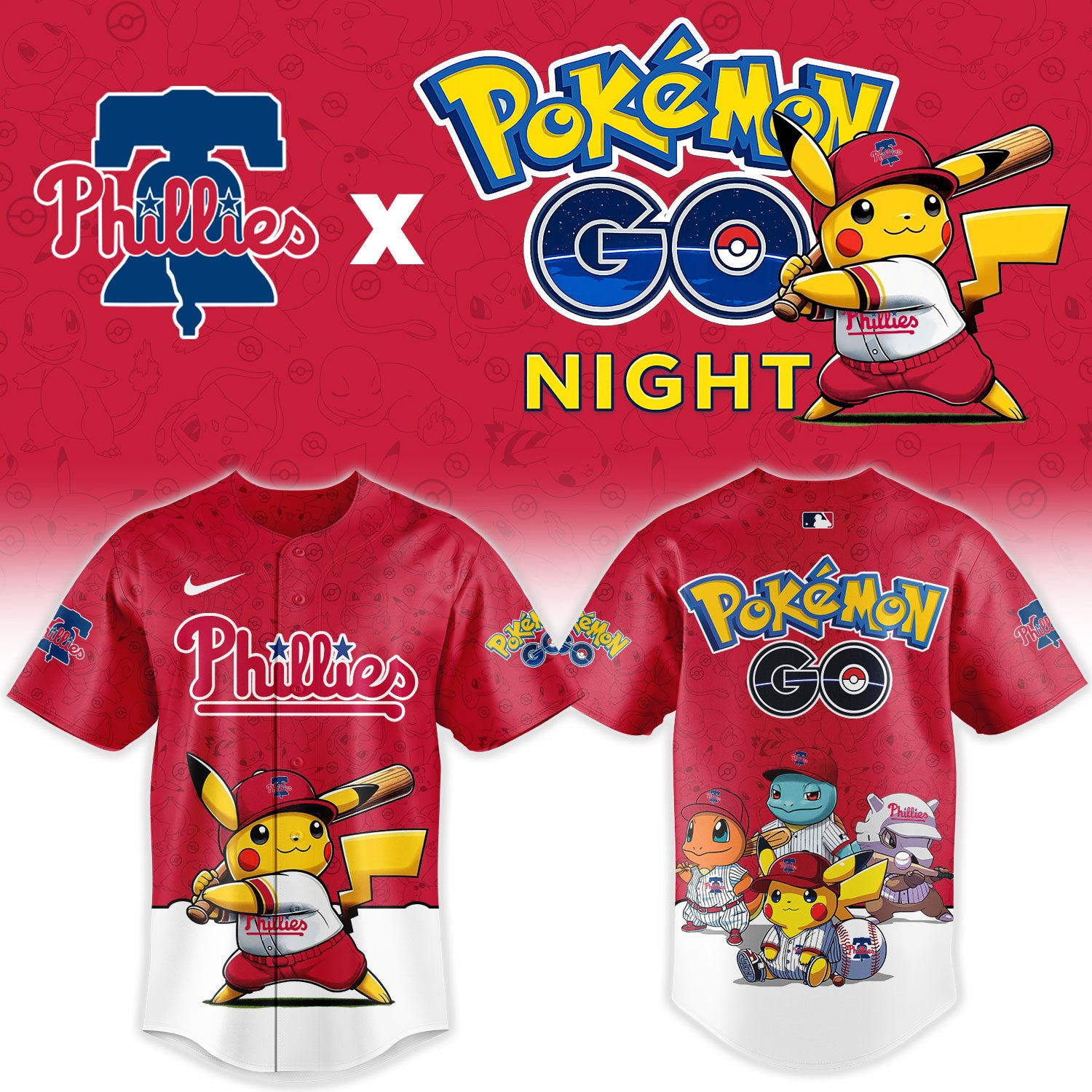 Philadelphia Phillies Pokemon GO Night Limited Baseball Jersey