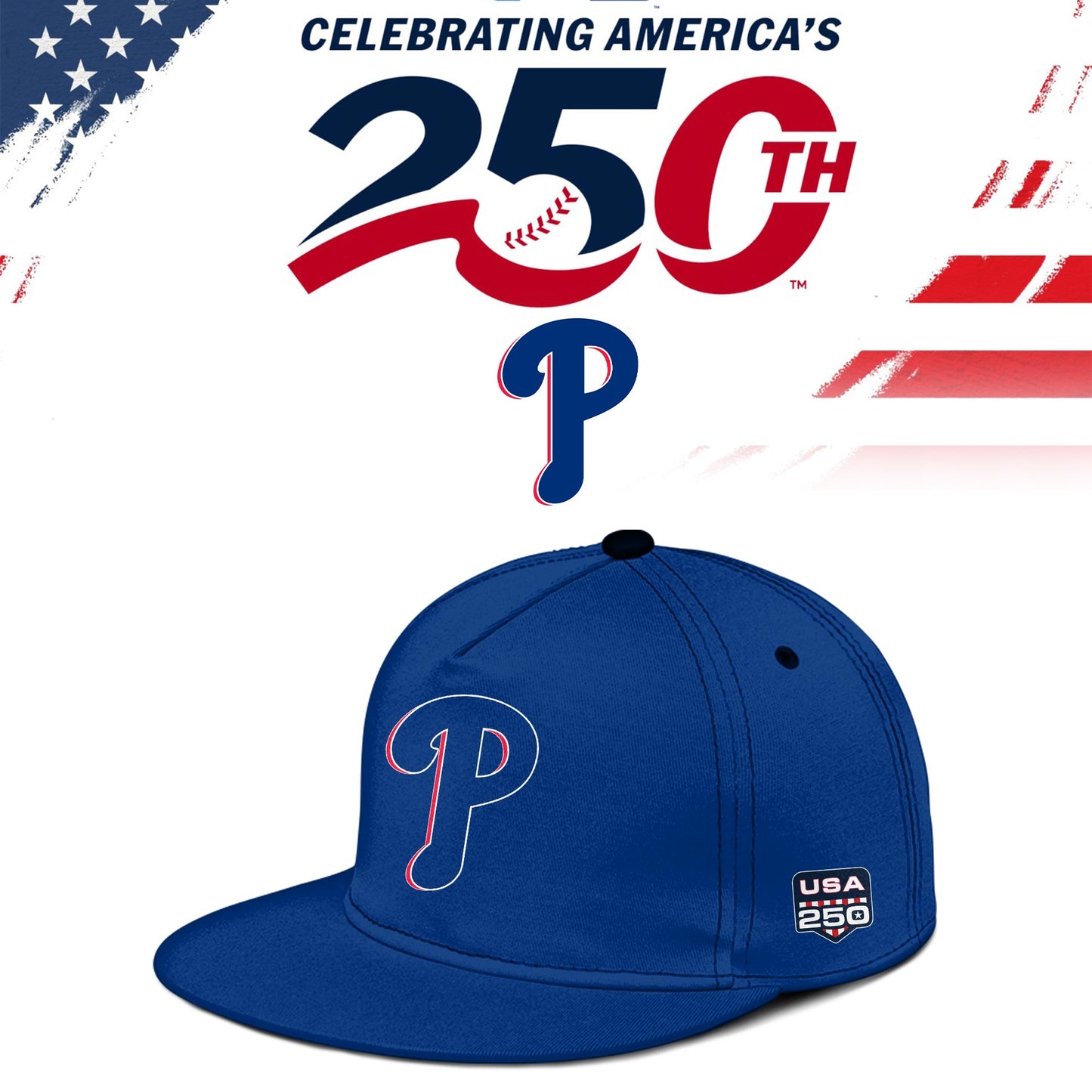 Philadelphia Phillies USA 250th Anniversary Baseball Jersey And Cap