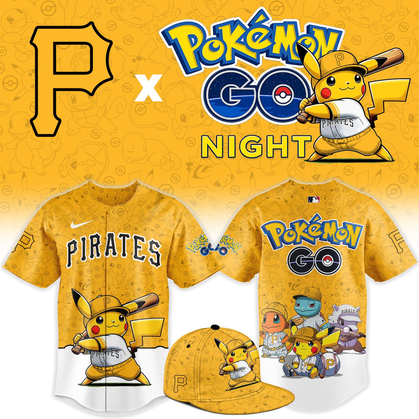 Pittsburgh Pirates Pokemon GO Night Limited Baseball Jersey