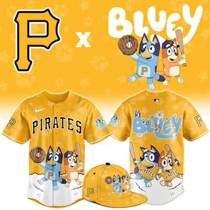 Pittsburgh Pirates Bluey Night Game Limited Baseball Jersey