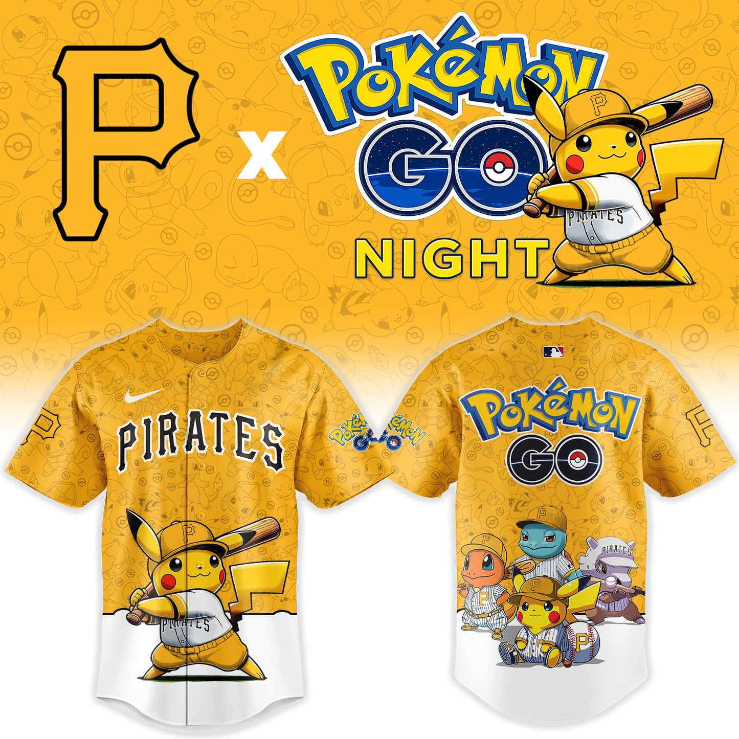 Pittsburgh Pirates Pokemon GO Night Limited Baseball Jersey