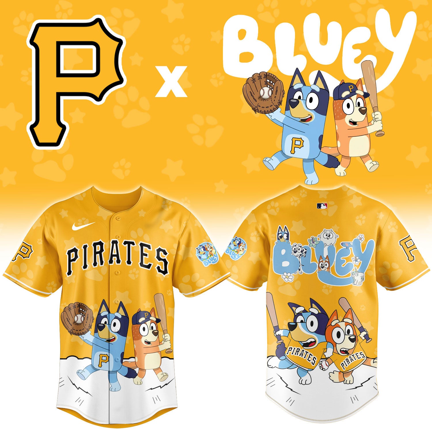 Pittsburgh Pirates Bluey Night Game Limited Baseball Jersey