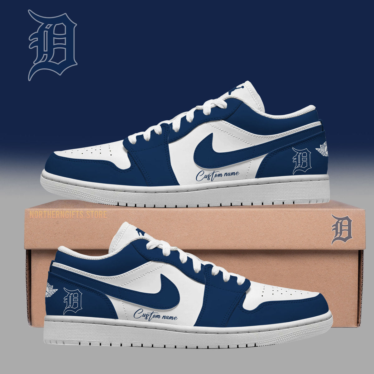 Detroit Tigers AF1 Sneakers Gifts For Detroit Tigers Fans Custom Name