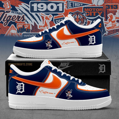 Detroit Tigers AF1 Sneakers Gifts For Detroit Tigers Fans Custom Name