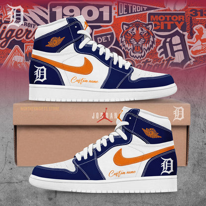 Detroit Tigers JD1 Sneakers Gifts For Detroit Tigers Fans Custom Name