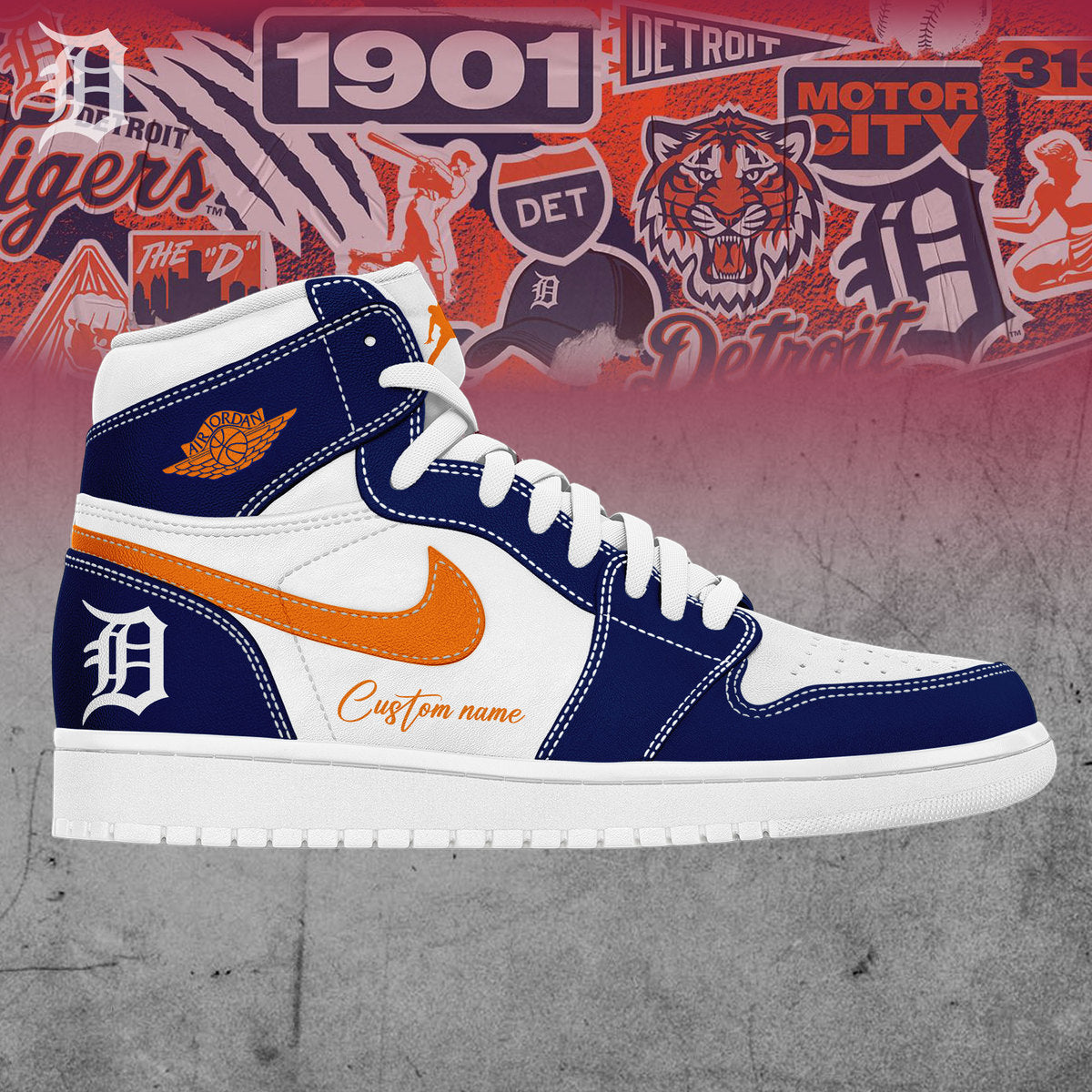 Detroit Tigers JD1 Sneakers Gifts For Detroit Tigers Fans Custom Name