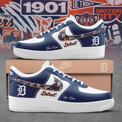 Detroit Tigers AF1 Sneakers Gifts For Detroit Tigers Fans Custom Name