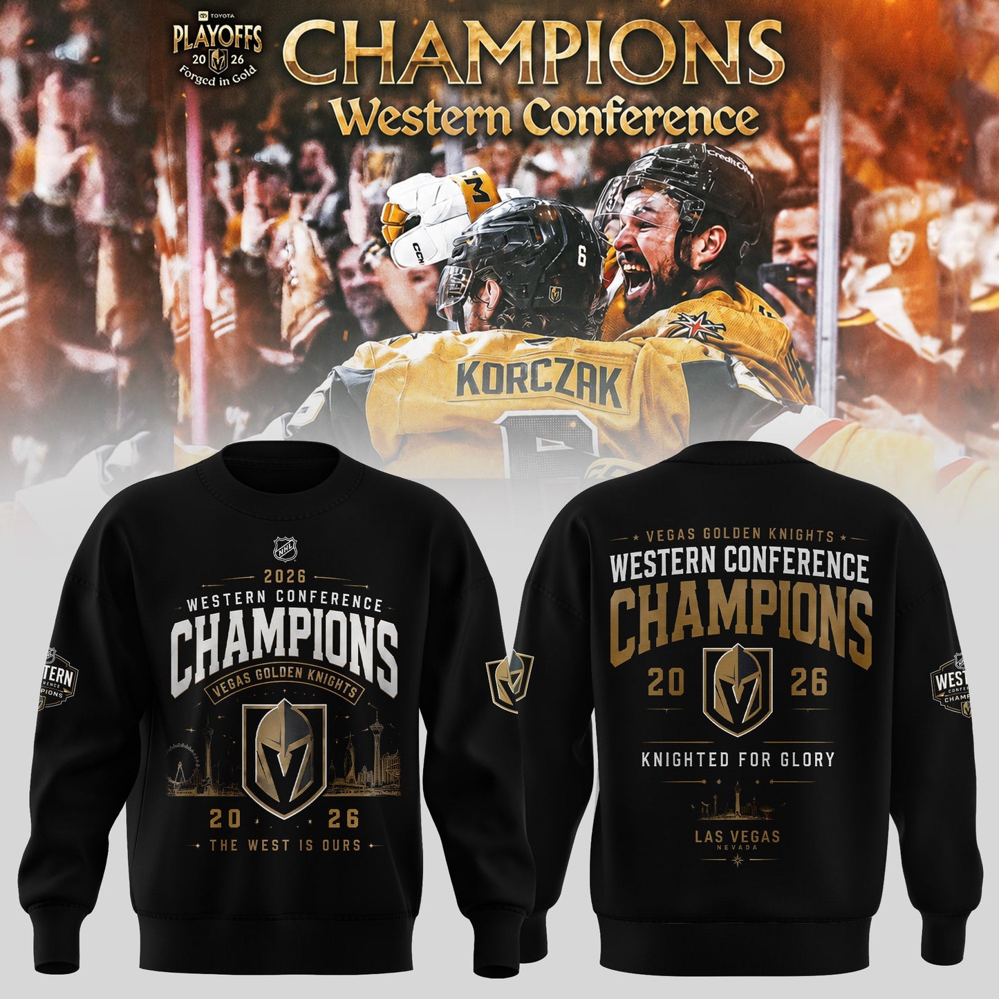 2026 Western Conference Champions Victory T-Shirt - Vegas Golden Knights Celebration Apparel