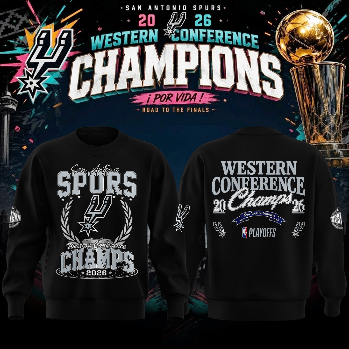 San Antonio Spurs - 2026 Western Conference Champions Sweater | ZG86