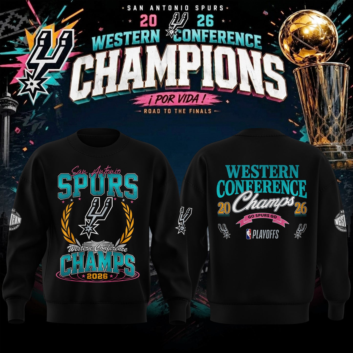 San Antonio Spurs - 2026 Western Conference Champions Sweater | WP58