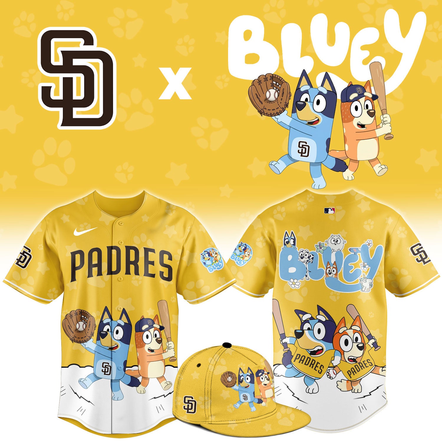 San Diego Padres Bluey Night Game Limited Baseball Jersey