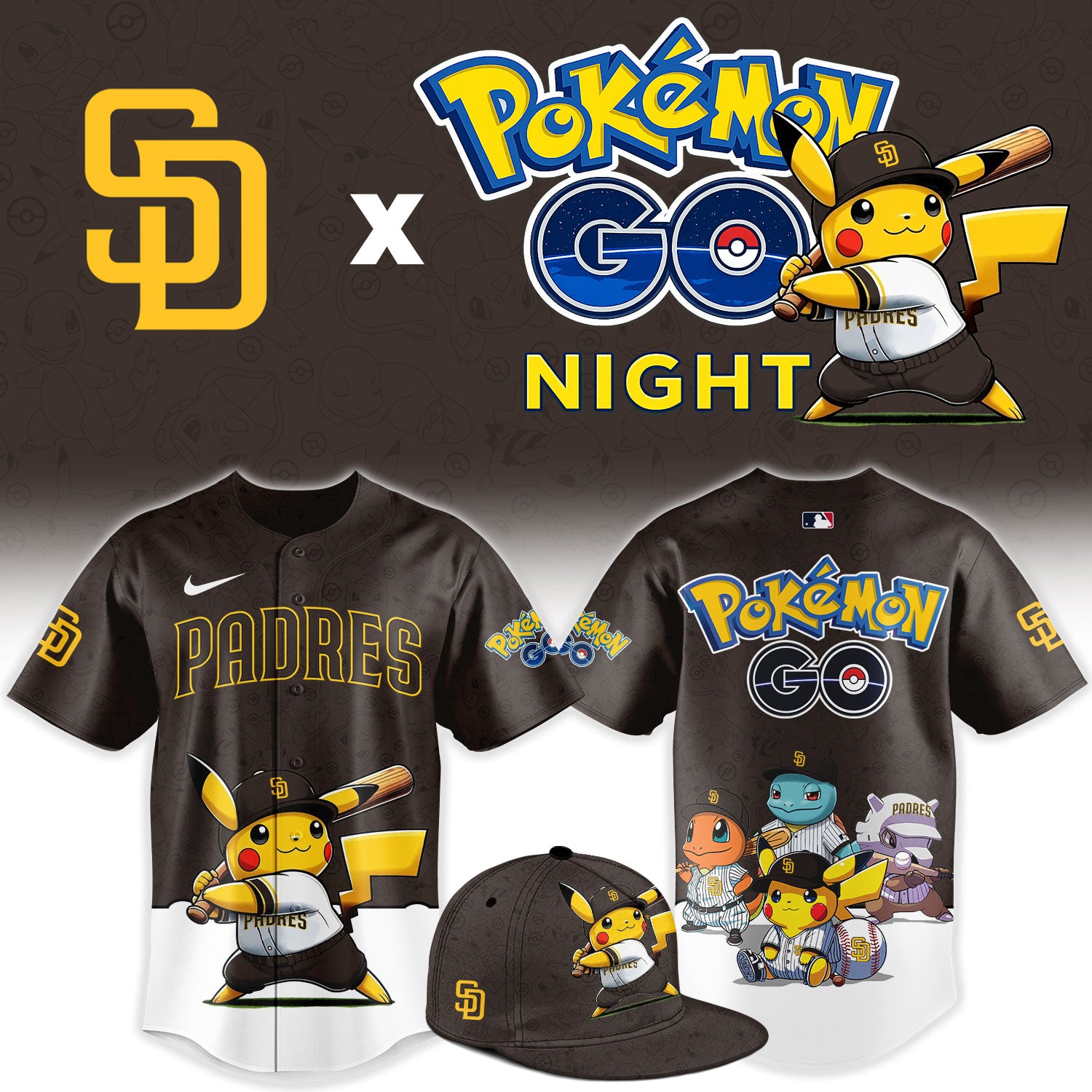 San Diego Padres Pokemon GO Night Limited Baseball Jersey