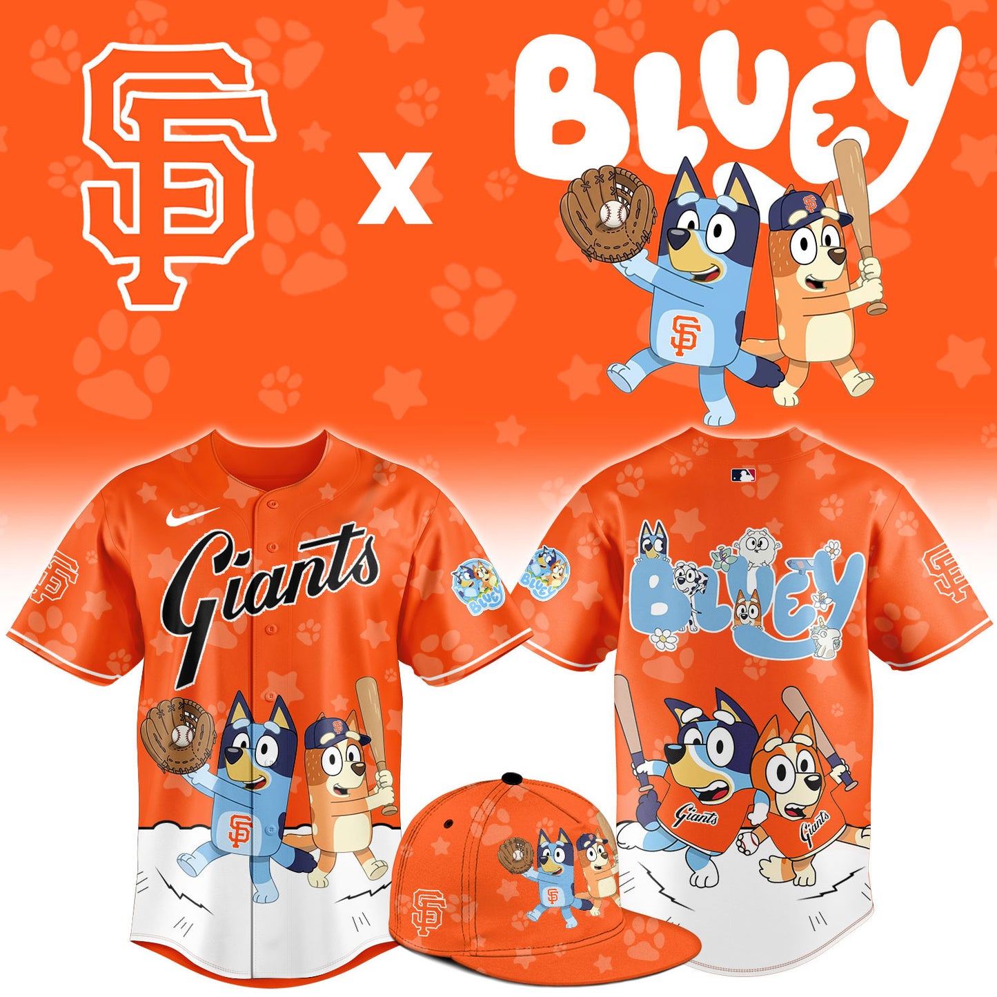 San Francisco Giants Bluey Night Game Limited Baseball Jersey
