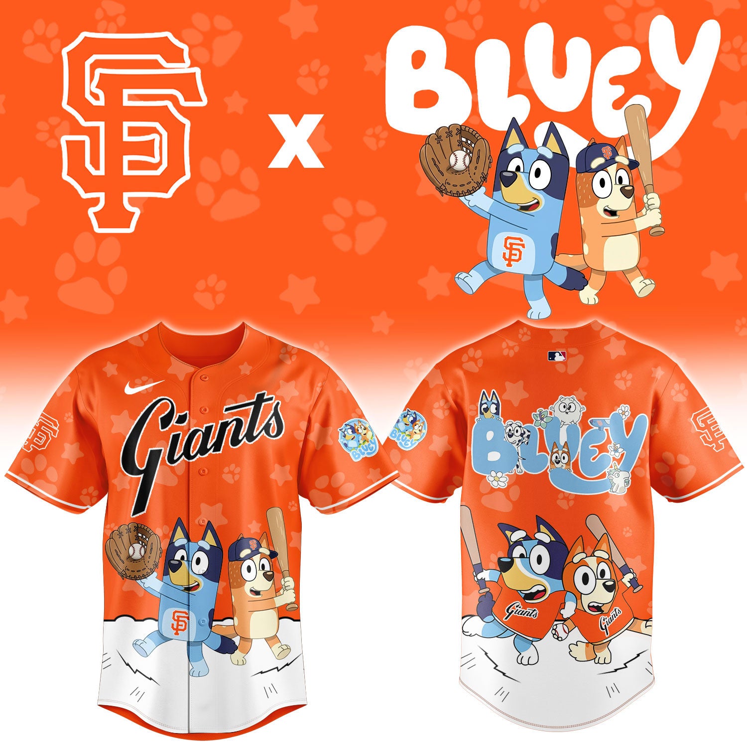 San Francisco Giants Bluey Night Game Limited Baseball Jersey