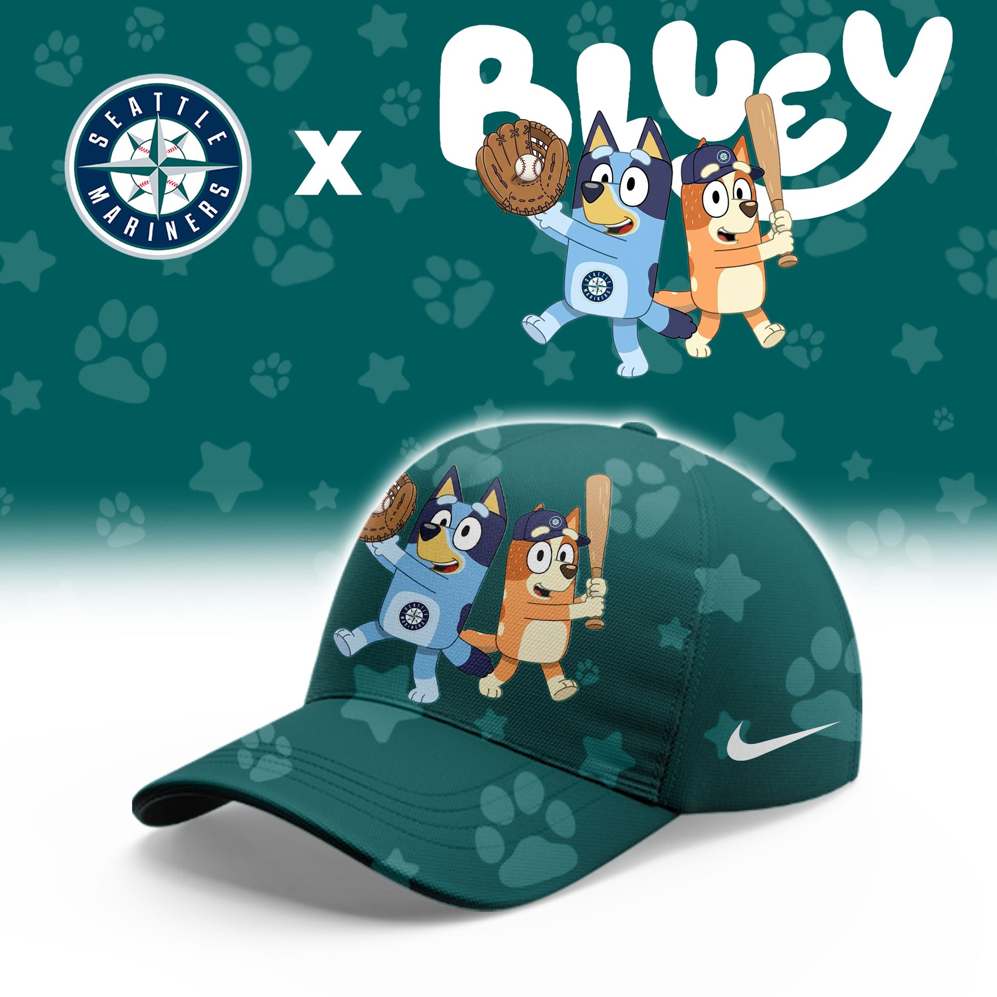 Seattle Mariners Bluey Night Game Limited Hoodie