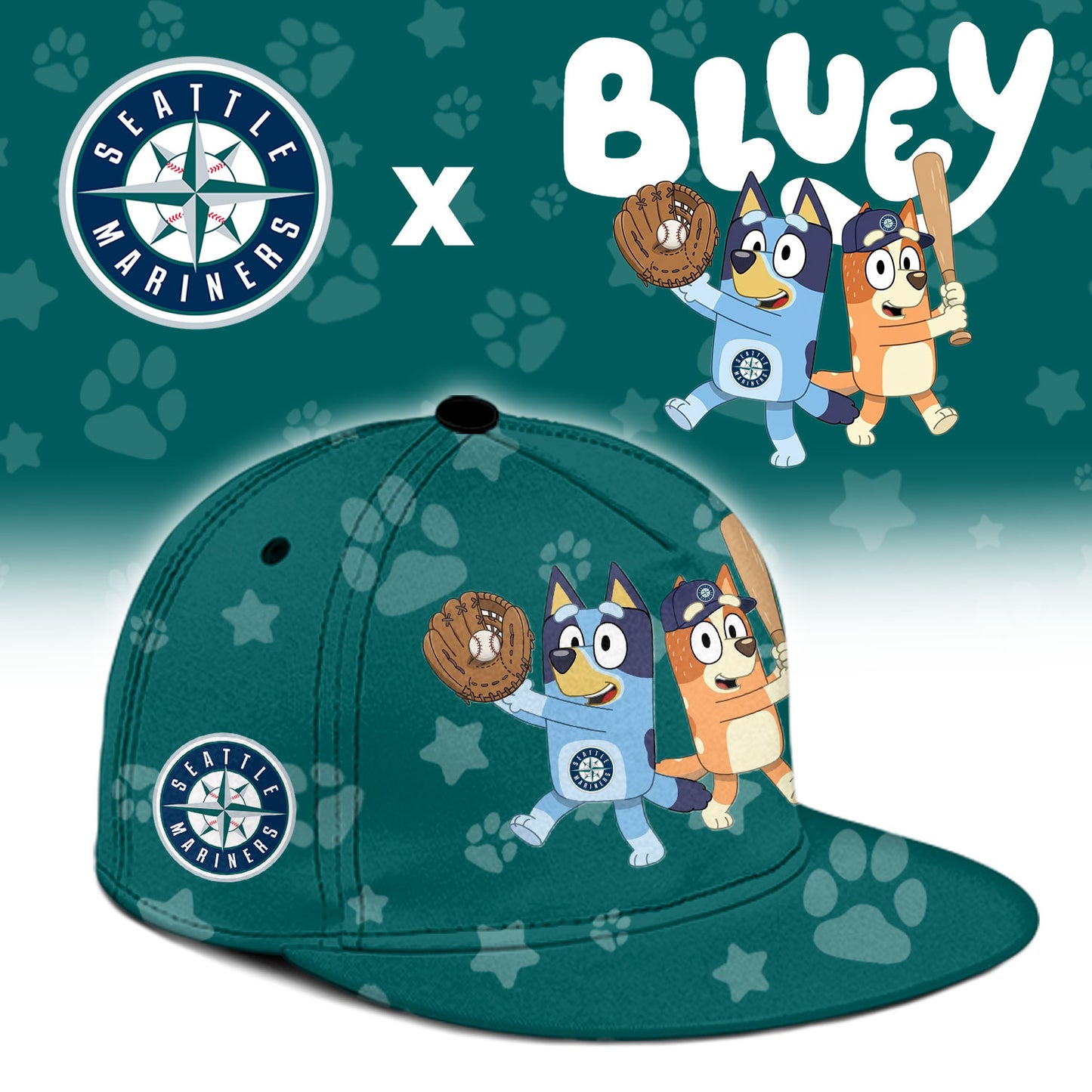 Seattle Mariners Bluey Night Game Limited Baseball Jersey