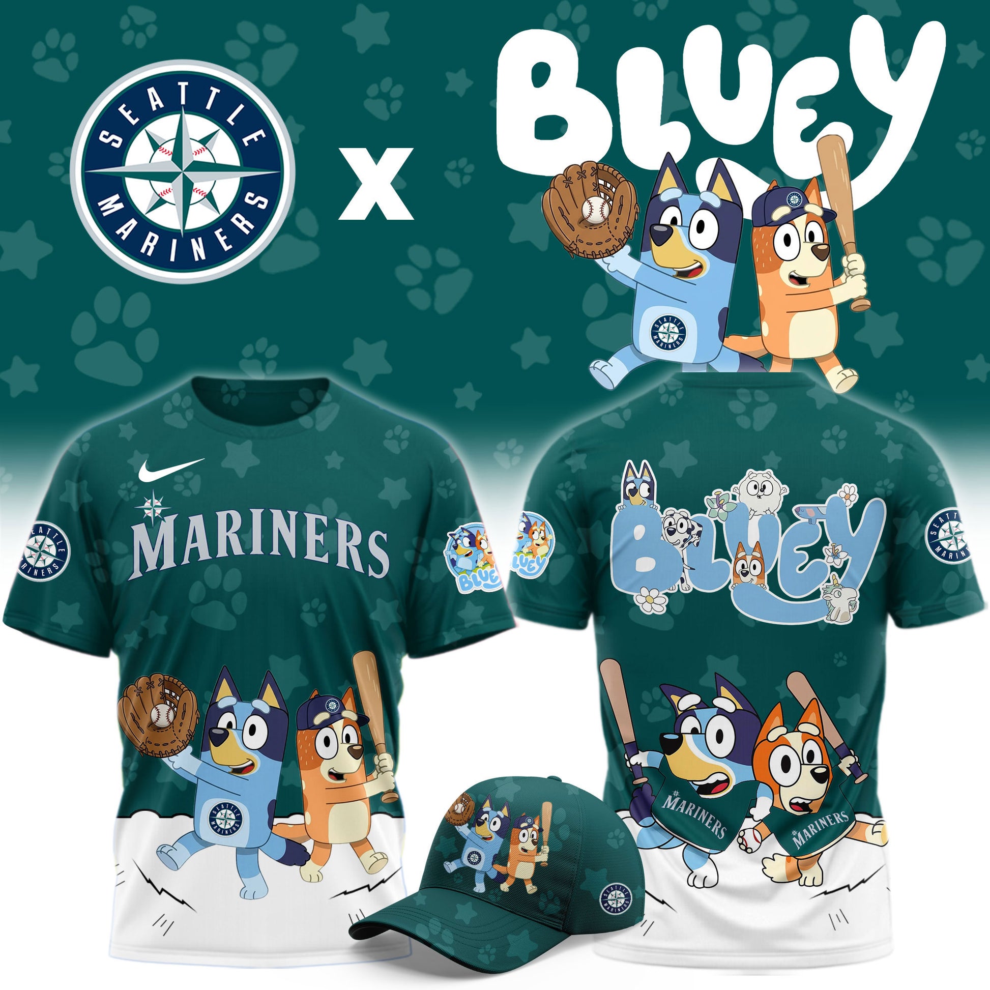 Seattle Mariners Bluey Night Game Limited T-Shirt