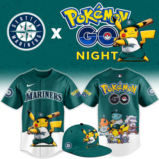 Seattle Mariners Pokemon GO Night Limited Baseball Jersey