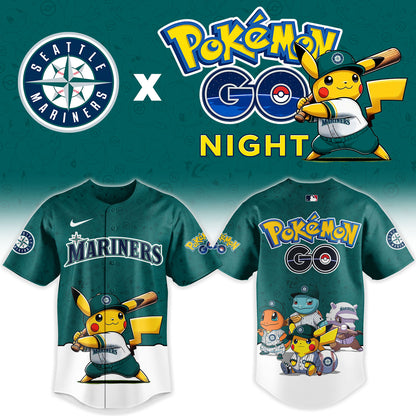 Seattle Mariners Pokemon GO Night Limited Baseball Jersey