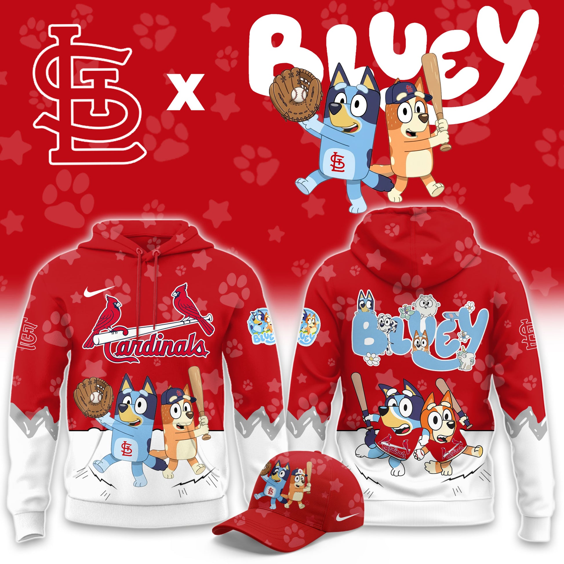 St. Louis Cardinals Bluey Night Game Limited Hoodie