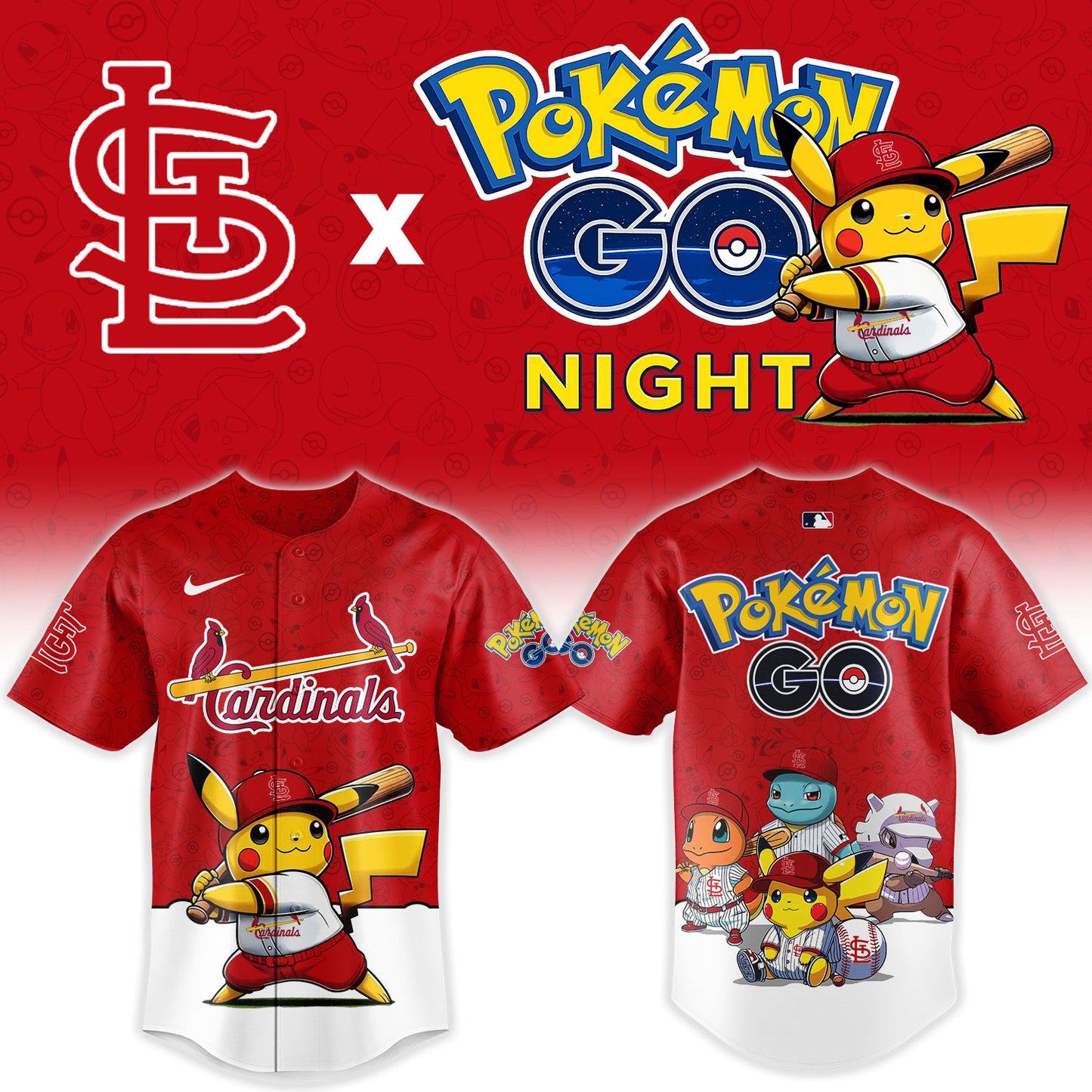 St. Louis Cardinals Pokemon GO Night Limited Baseball Jersey
