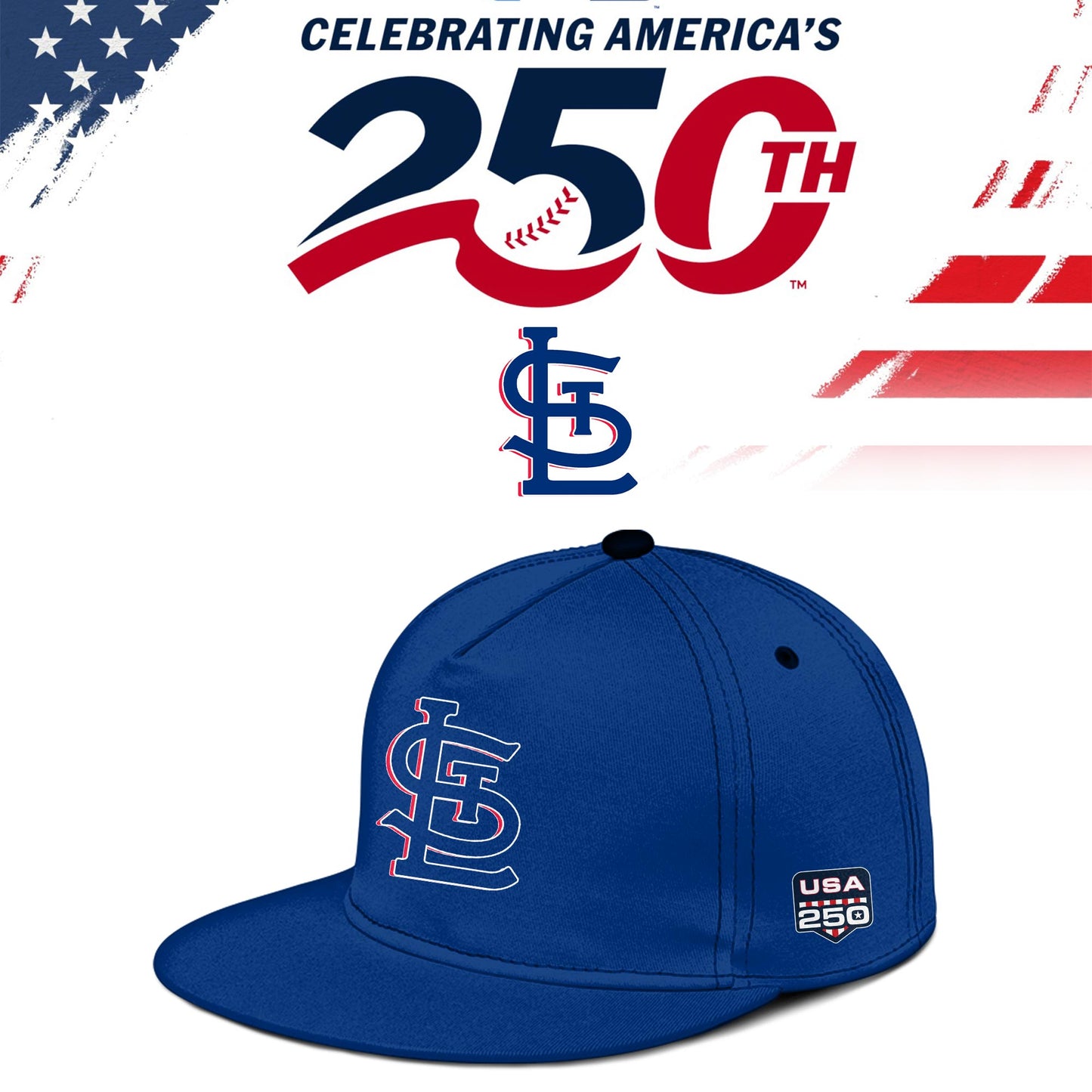 St. Louis Cardinals USA 250th Anniversary Baseball Jersey And Cap