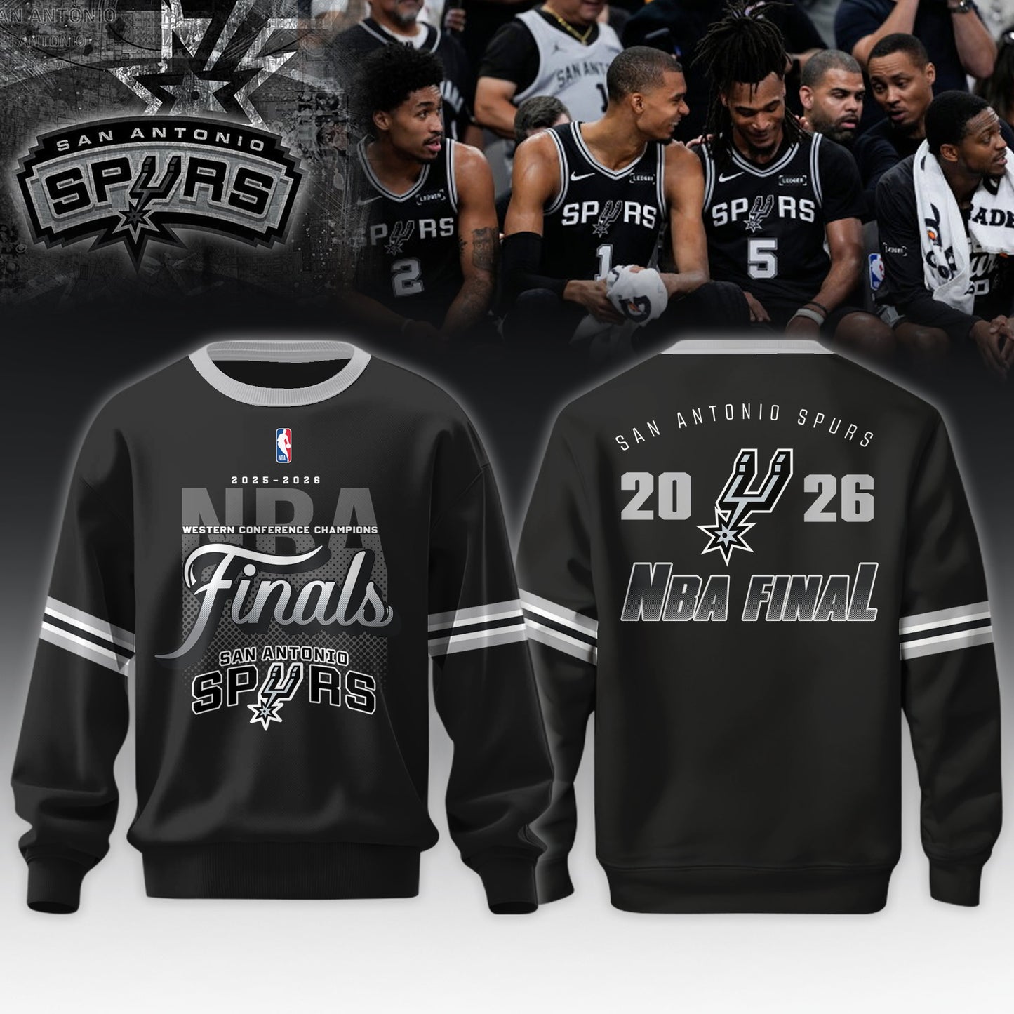 San Antonio Spurs 2026 Western Conference Champions Basketball Sweatshirt Limited Edition | CM36