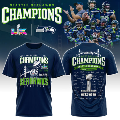 Seattle Seahawks Super Bowl LX Champions Limited Edition T.shirt